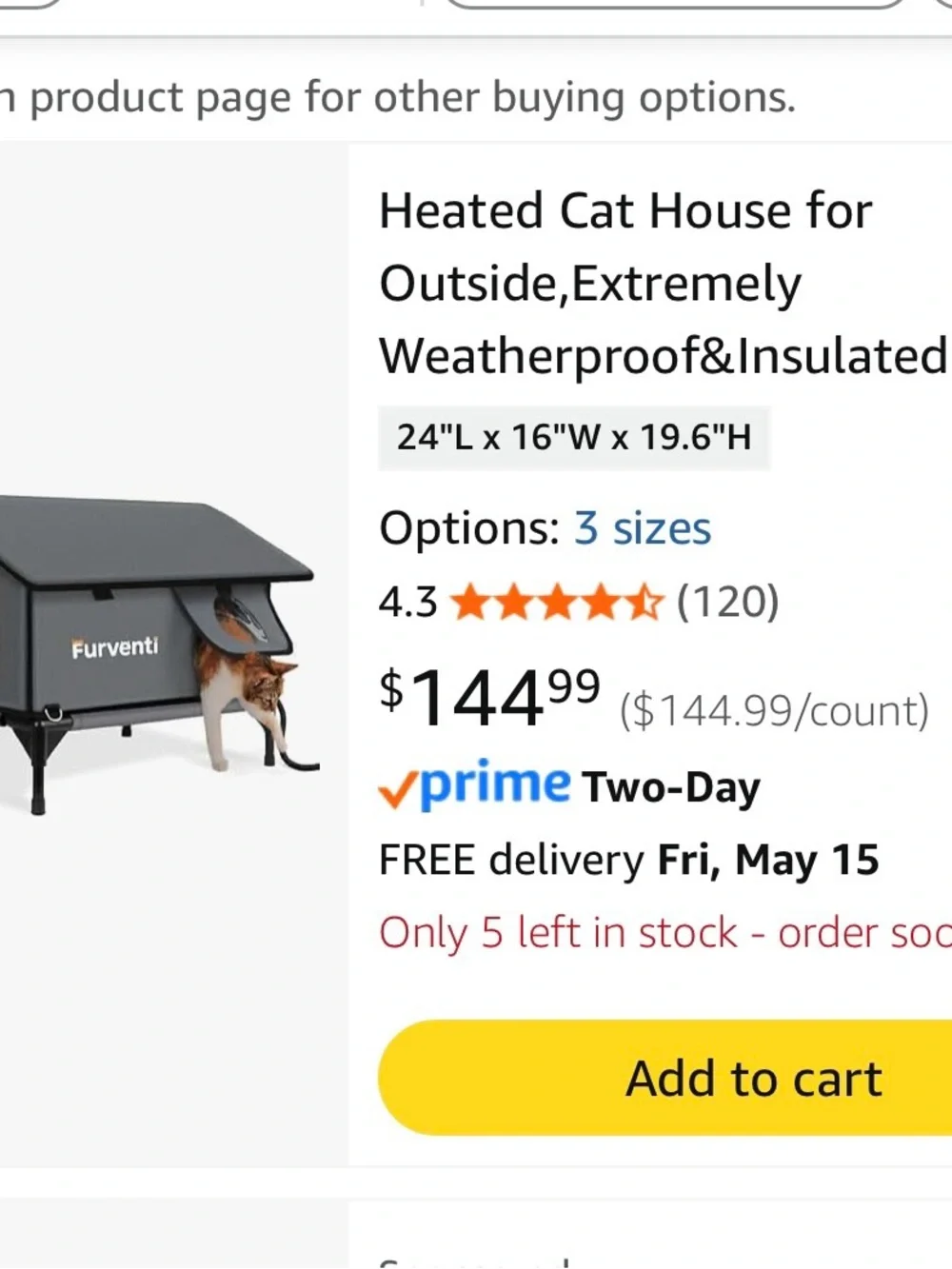 Outdoor Cat House Large Dark Grey Elevated Weatherproof Stray Barn